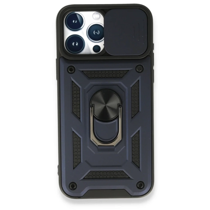 Newface iPhone 15 Pro Max Kılıf Pars Lens Yüzüklü Silikon