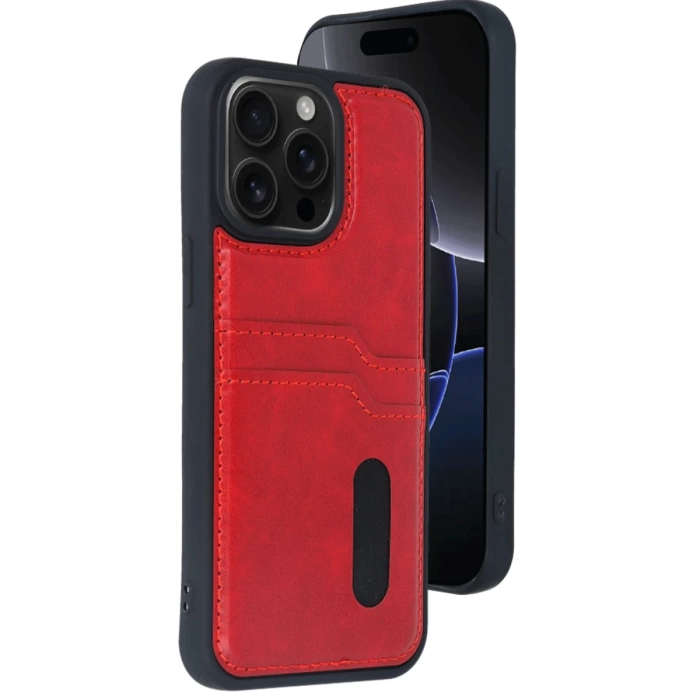 Newface iPhone 15 Pro Max Kılıf Sara Kartvizitli Deri Kılıf
