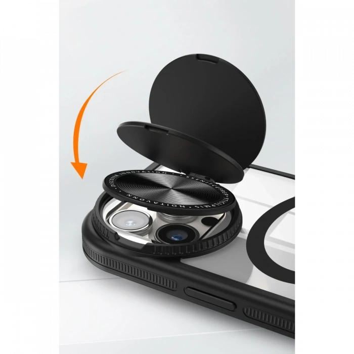 Newface iPhone 15 Pro Max Kılıf Teleskop Lens Magsafe Silikon Kapak - Lacivert