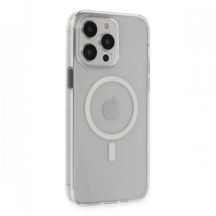 Newface iPhone 15 Pro Max Kılıf Tron Şeffaf Magsafe Kapak - Şeffaf