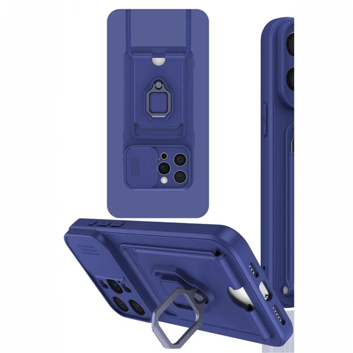 Newface iPhone 15 Pro Max Kılıf Zuma Kartvizitli Yüzüklü Silikon