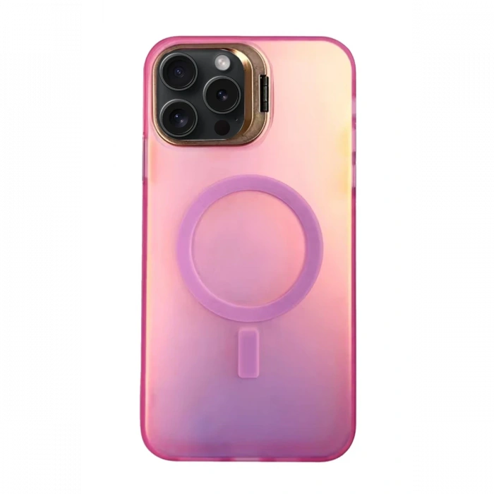 Newface iPhone 15 Pro Max Primera Magsafe Standlı Kapak - Pembe