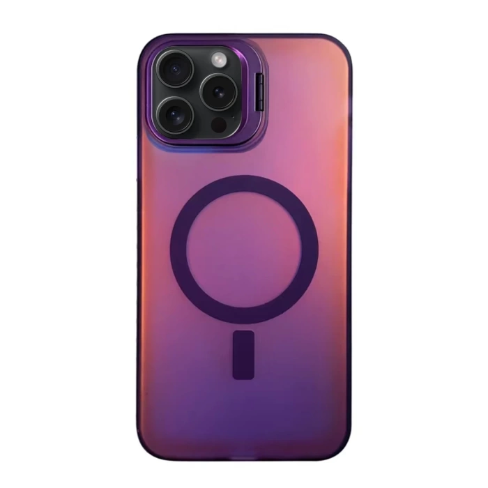 Newface iPhone 15 Pro Primera Magsafe Standlı Kapak - Derin Mor
