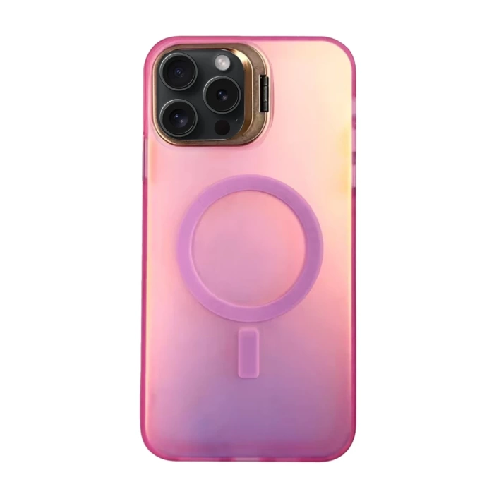Newface iPhone 15 Pro Primera Magsafe Standlı Kapak - Pembe