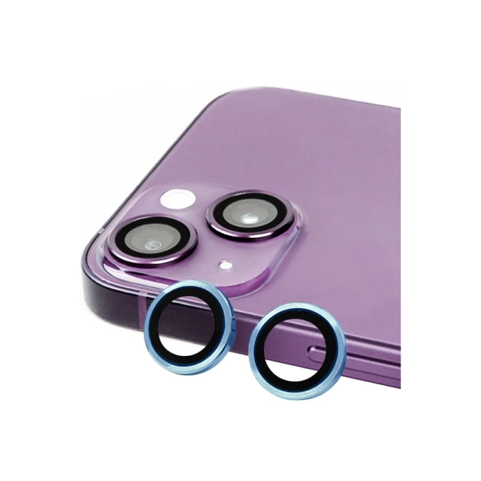 Newface iPhone 15 Raze Metal Kamera Lens - Mavi