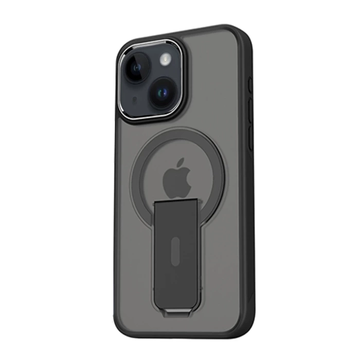 Newface iPhone 15 Tork Magsafe Standlı Kapak - Siyah