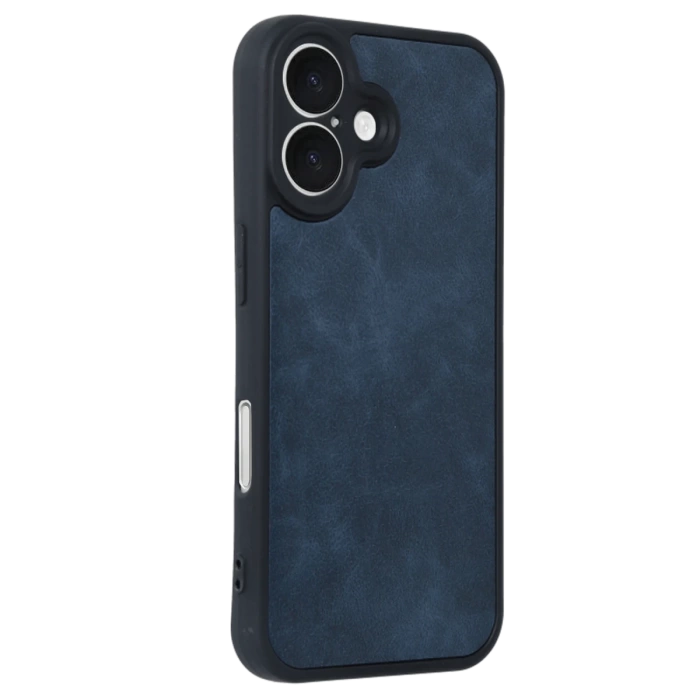 Newface iPhone 16 Kılıf Aras Deri Kapak - Lacivert