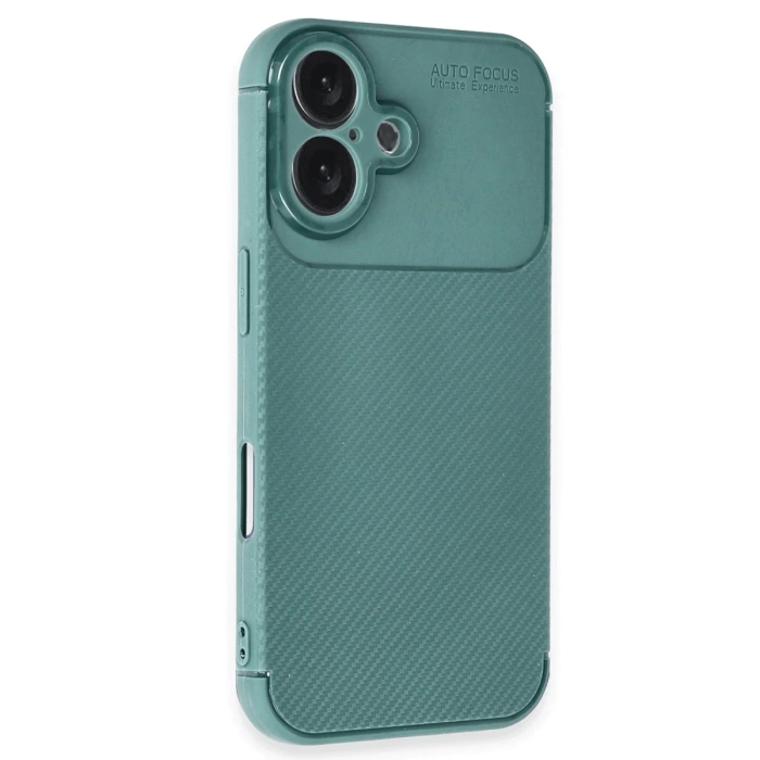 Newface iPhone 16 Kılıf Auto Focus Karbon Kapak - Koyu Yeşil