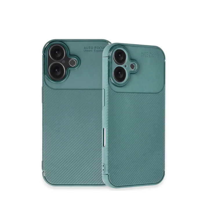 Newface iPhone 16 Kılıf Auto Focus Karbon Kapak - Koyu Yeşil