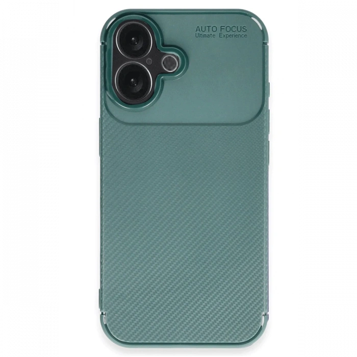 Newface iPhone 16 Kılıf Auto Focus Karbon Kapak - Koyu Yeşil