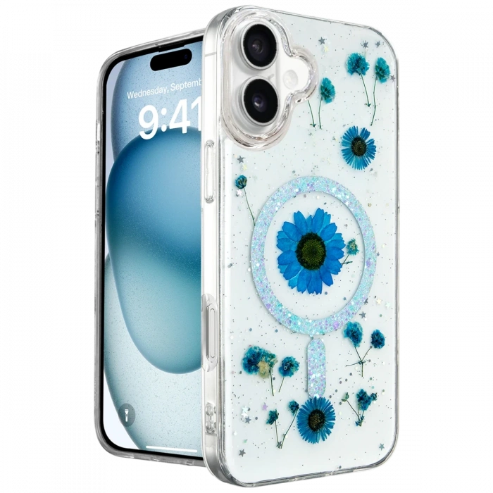 Newface iPhone 16 Kılıf Daisy Simli Magsafe Kapak