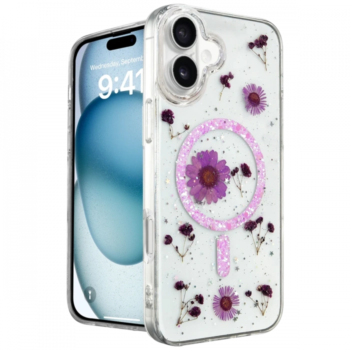 Newface iPhone 16 Kılıf Daisy Simli Magsafe Kapak
