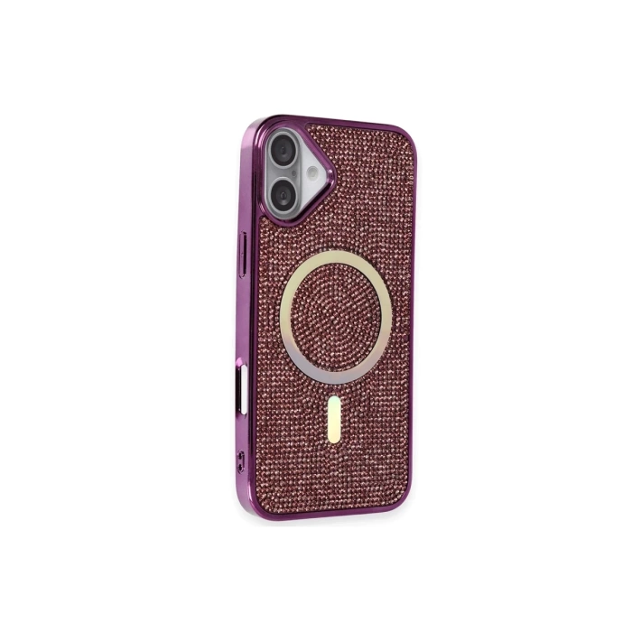 Newface iPhone 16 Kılıf Diamond Magsafe Kapak - Derin Mor