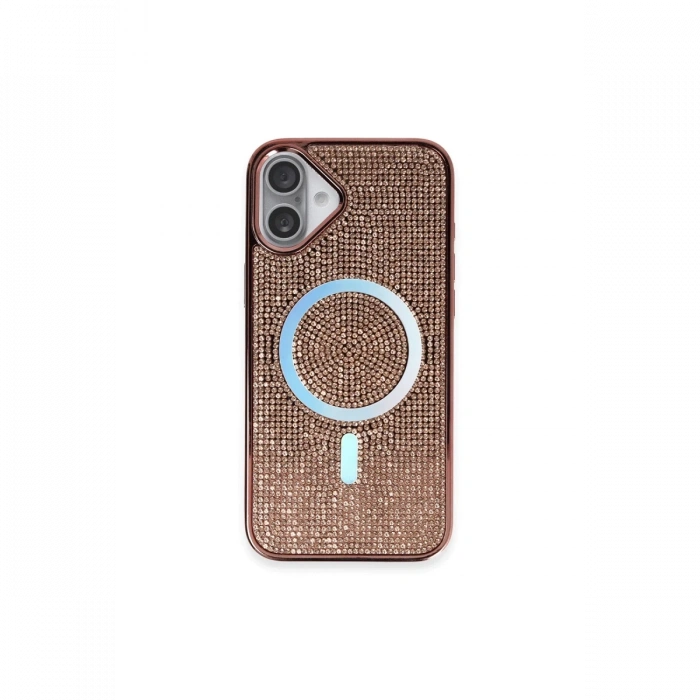 Newface iPhone 16 Kılıf Diamond Magsafe Kapak - Pembe