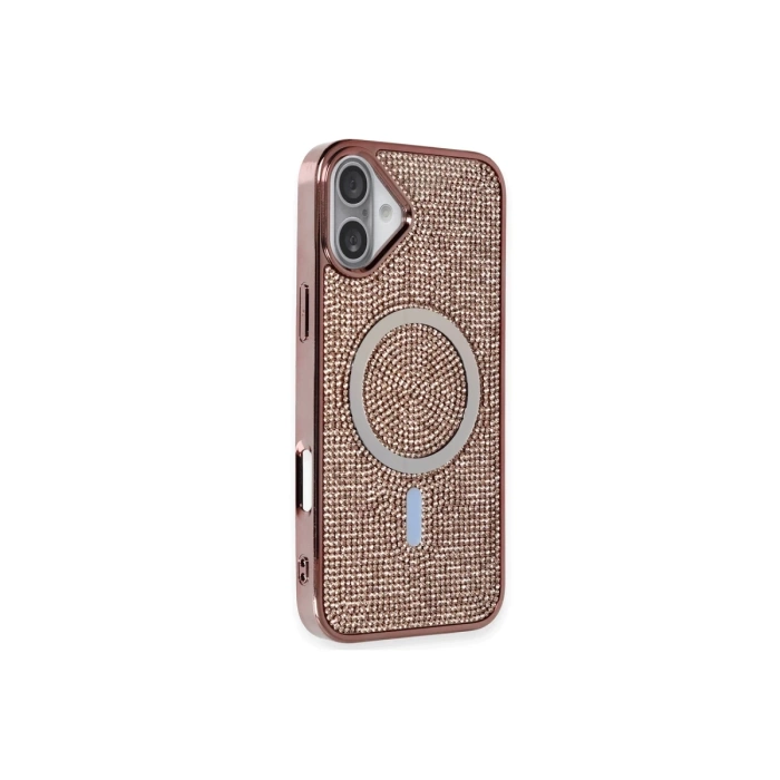 Newface iPhone 16 Kılıf Diamond Magsafe Kapak - Pembe