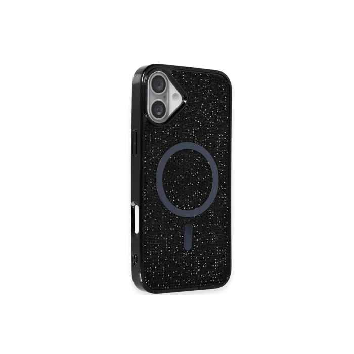 Newface iPhone 16 Kılıf Diamond Magsafe Kapak - Siyah