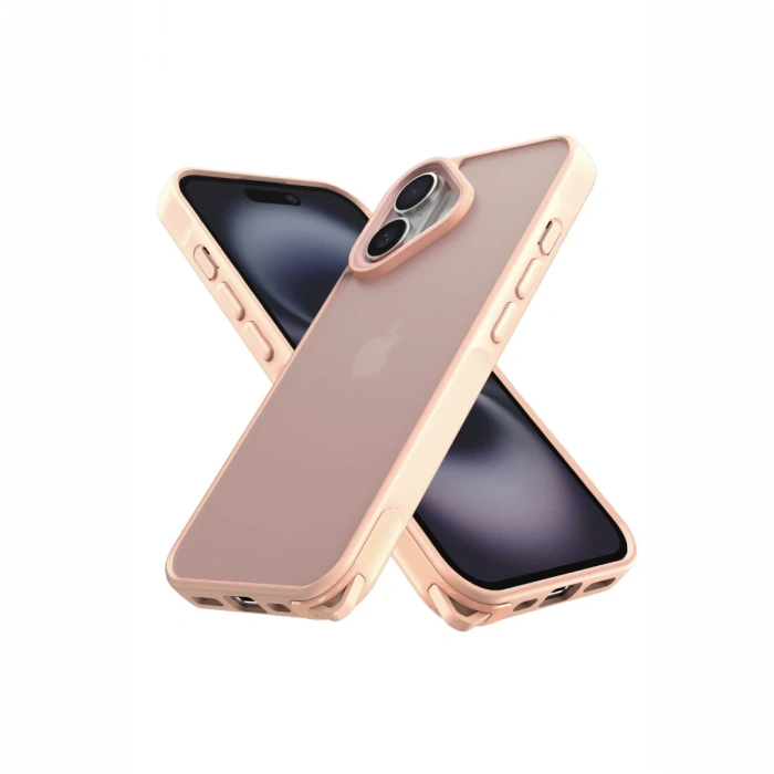 Newface iPhone 16 Kılıf Elegant Kapak - Pudra