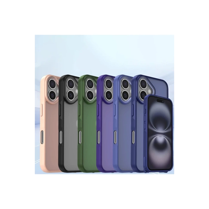 Newface iPhone 16 Kılıf Elegant Kapak - Pudra