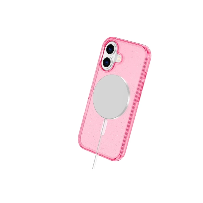 Newface iPhone 16 Kılıf Glow Magsafe Kapak - Pembe