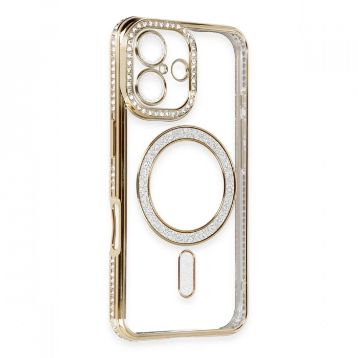 Newface iPhone 16 Kılıf Joke Simli Magneticsafe Kılıf