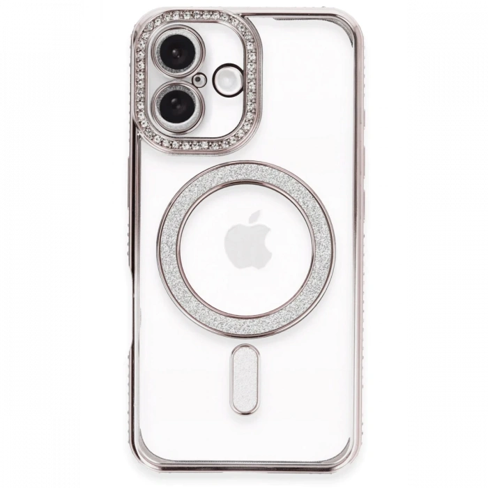 Newface iPhone 16 Kılıf Joke Simli Magneticsafe Kılıf - Pembe