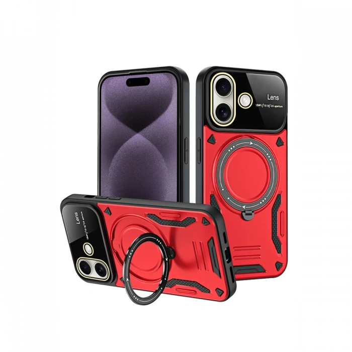 Newface iPhone 16 Kılıf Joy Lens Standlı Kapak
