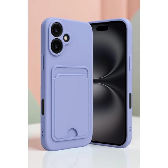 Newface iPhone 16 Kılıf Kelvin Kartvizitli Silikon - Koyu Yeşil
