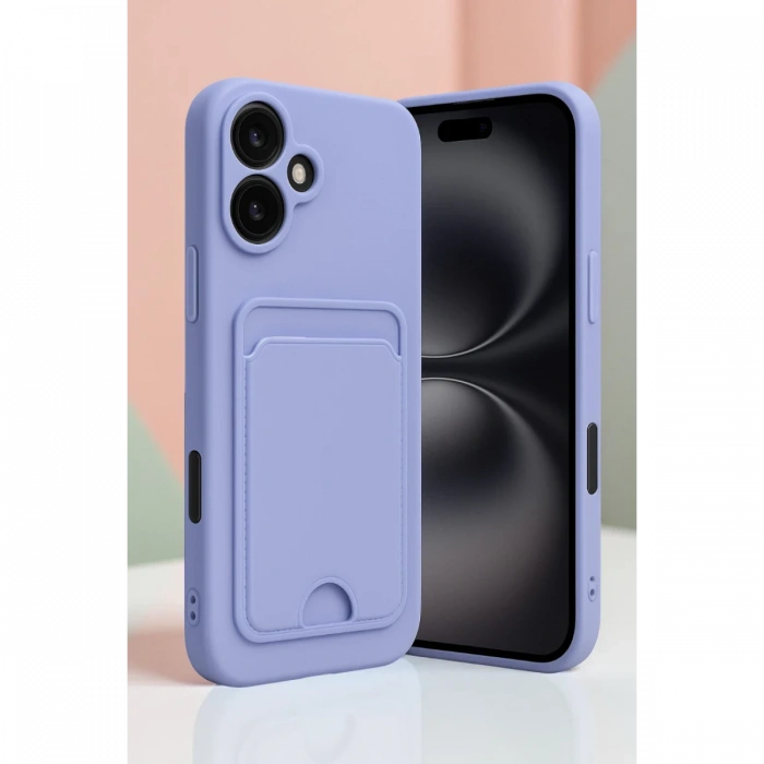 Newface iPhone 16 Kılıf Kelvin Kartvizitli Silikon - Siyah