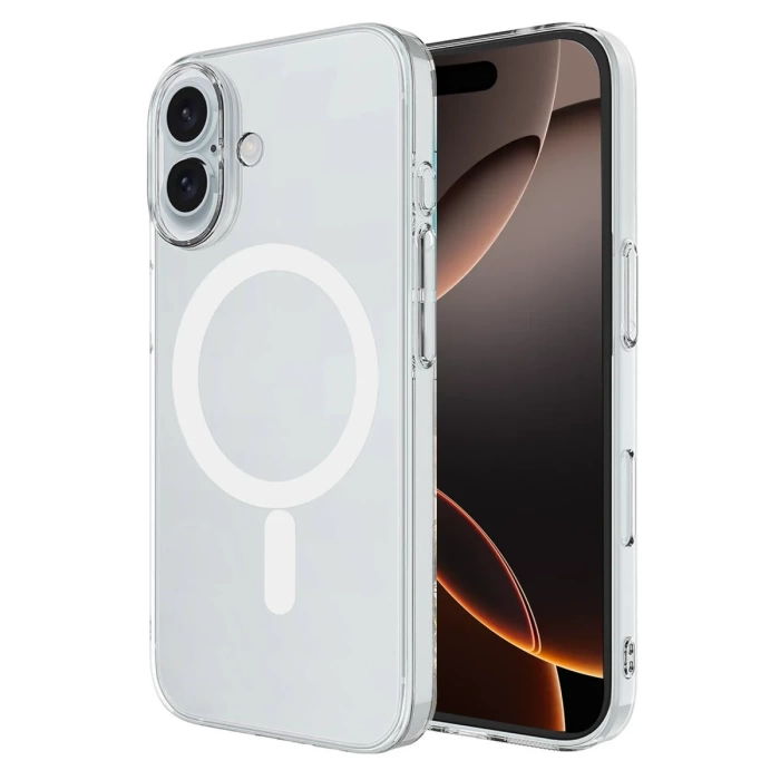 Newface iPhone 16 Kılıf Magneticsafe Şeffaf Silikon - Şeffaf