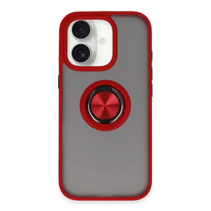Newface iPhone 16 Kılıf Montreal Yüzüklü Silikon Kapak