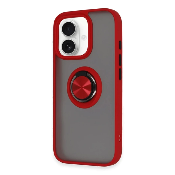 Newface iPhone 16 Kılıf Montreal Yüzüklü Silikon Kapak