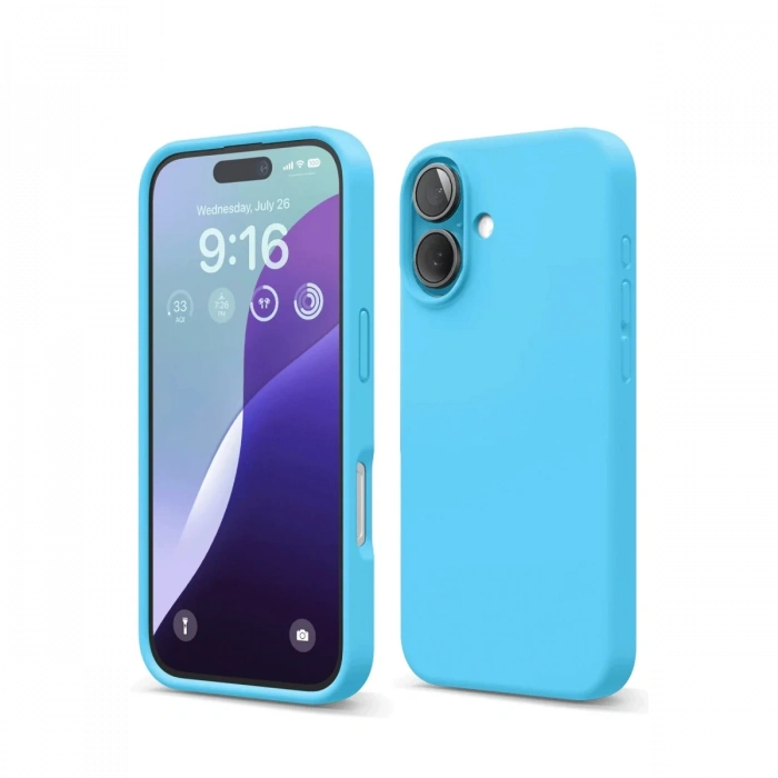 Newface iPhone 16 Kılıf Nano içi Kadife Silikon - Mavi