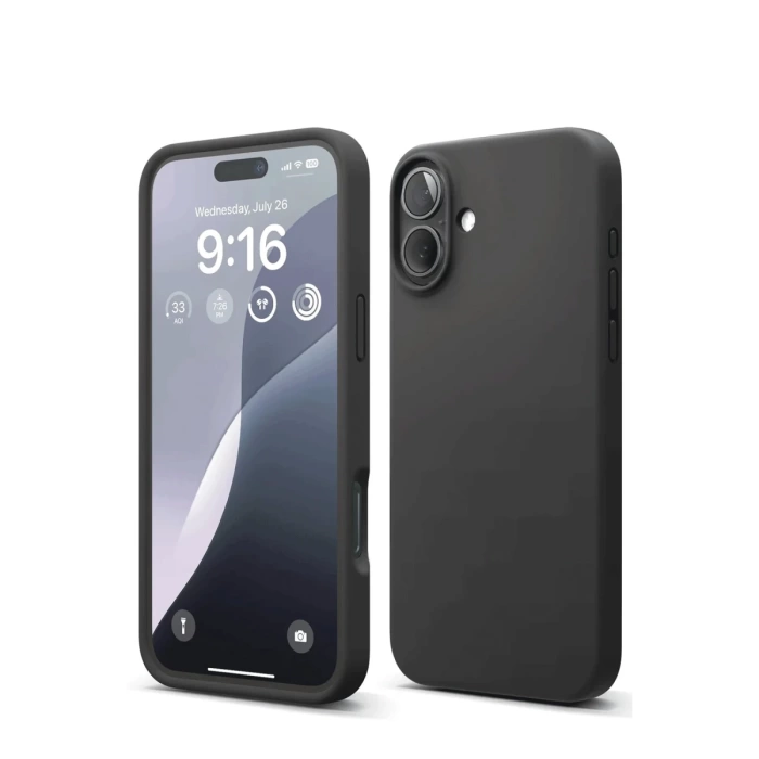 Newface iPhone 16 Kılıf Nano içi Kadife Silikon - Siyah