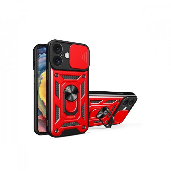 Newface iPhone 16 Kılıf Pars Lens Yüzüklü Silikon