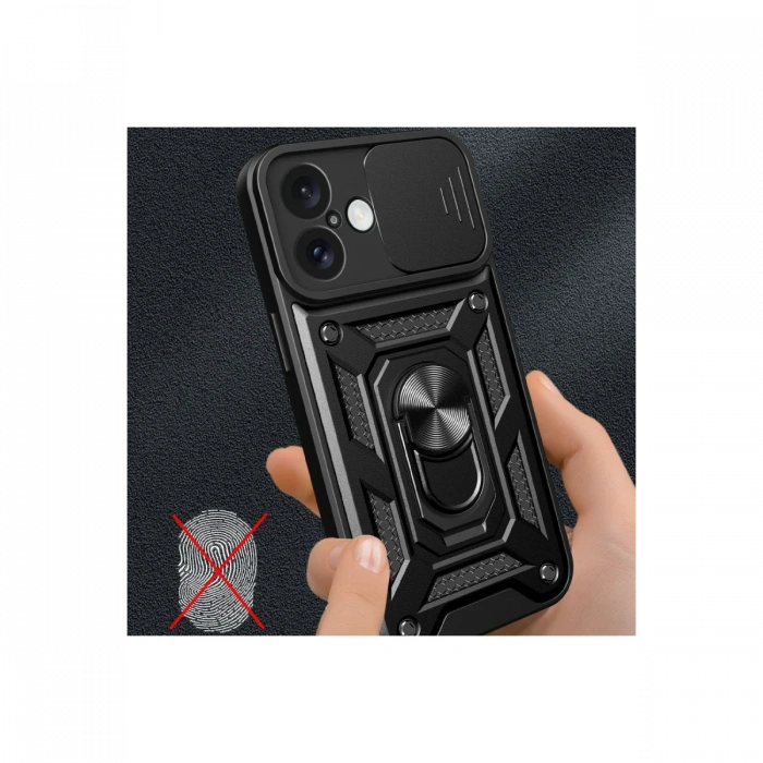 Newface iPhone 16 Kılıf Pars Lens Yüzüklü Silikon