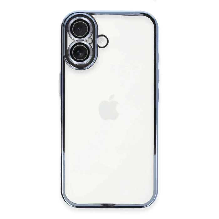 Newface iPhone 16 Kılıf Razer Lensli Silikon - Açık Mavi