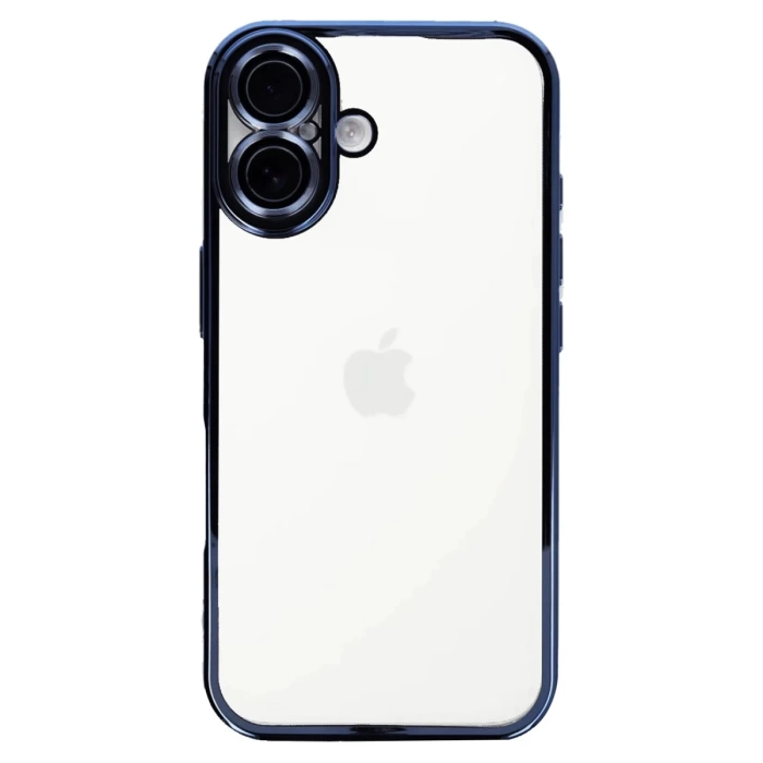 Newface iPhone 16 Kılıf Razer Lensli Silikon - Lacivert
