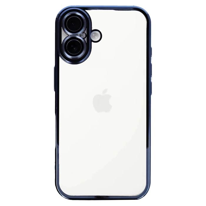 Newface iPhone 16 Kılıf Razer Lensli Silikon - Lacivert