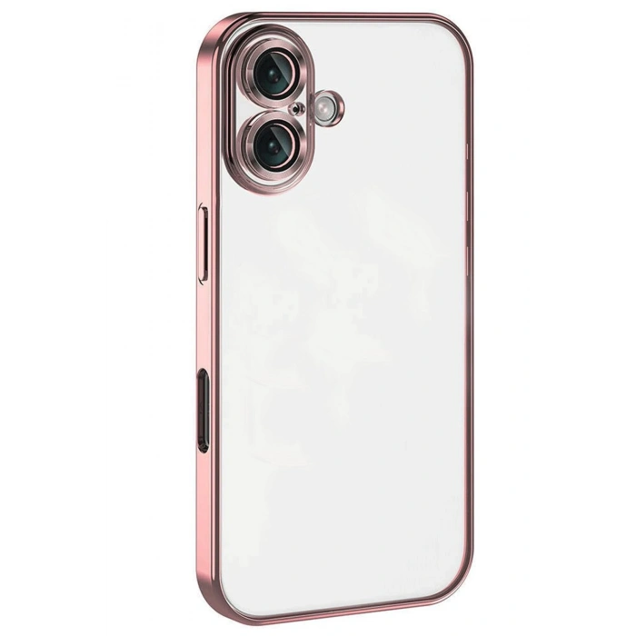 Newface iPhone 16 Kılıf Razer Lensli Silikon - Pembe