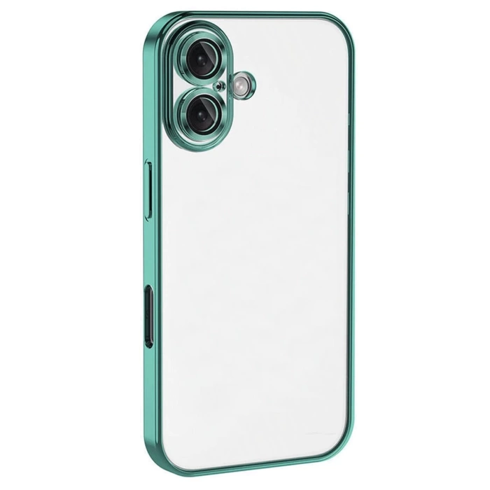 Newface iPhone 16 Kılıf Razer Lensli Silikon - Turkuaz