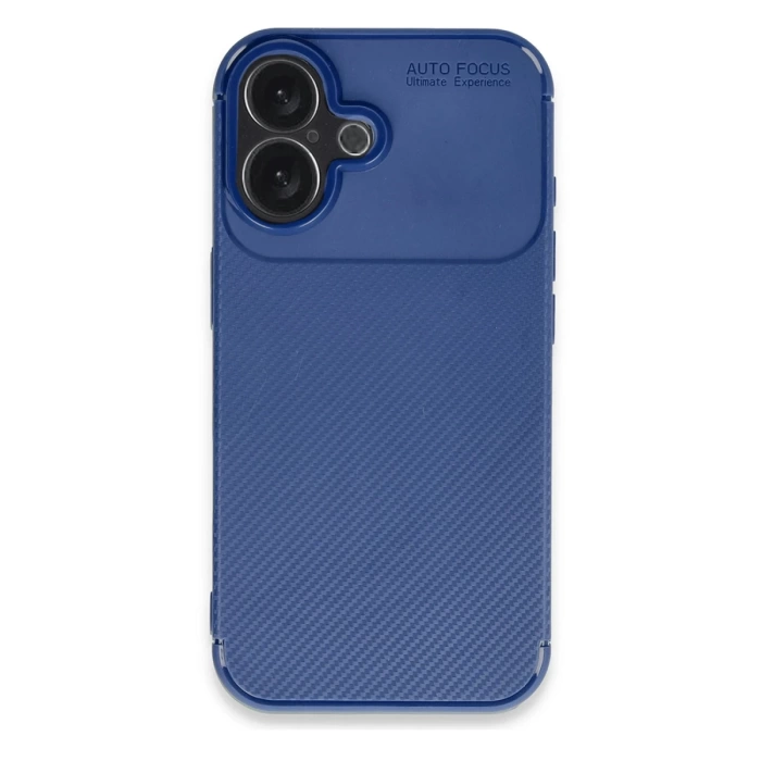 Newface iPhone 16 Plus Kılıf Auto Focus Karbon Kapak - Lacivert