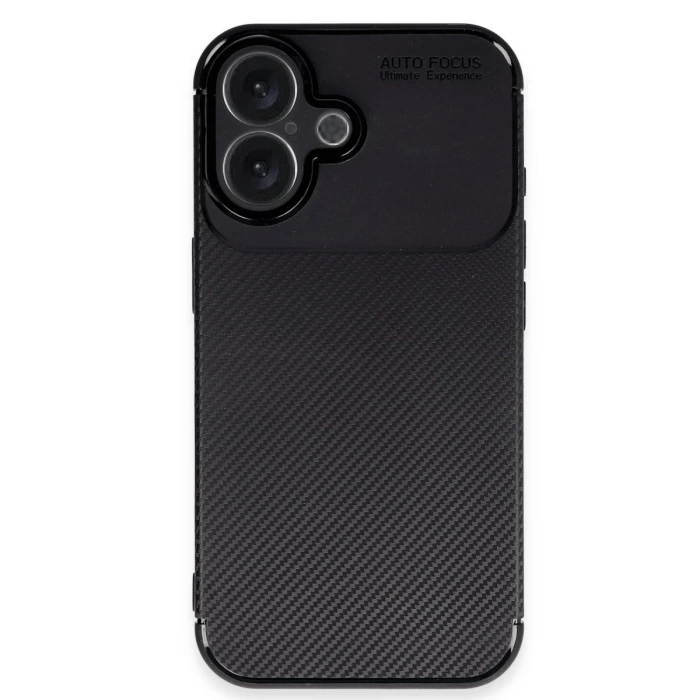 Newface iPhone 16 Plus Kılıf Auto Focus Karbon Kapak - Siyah