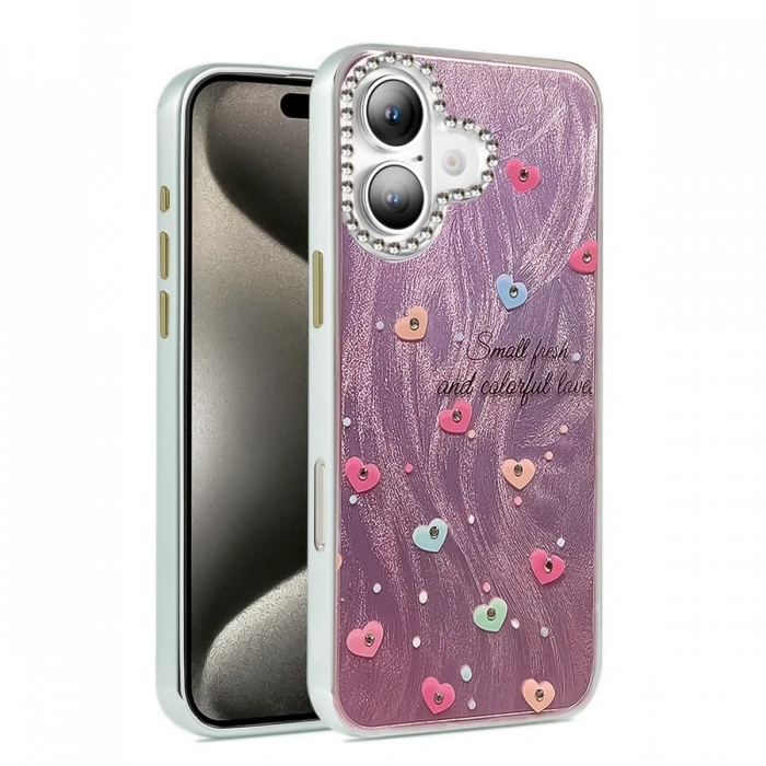 Newface iPhone 16 Plus Kılıf Blade Aynalı Desenli Kapak