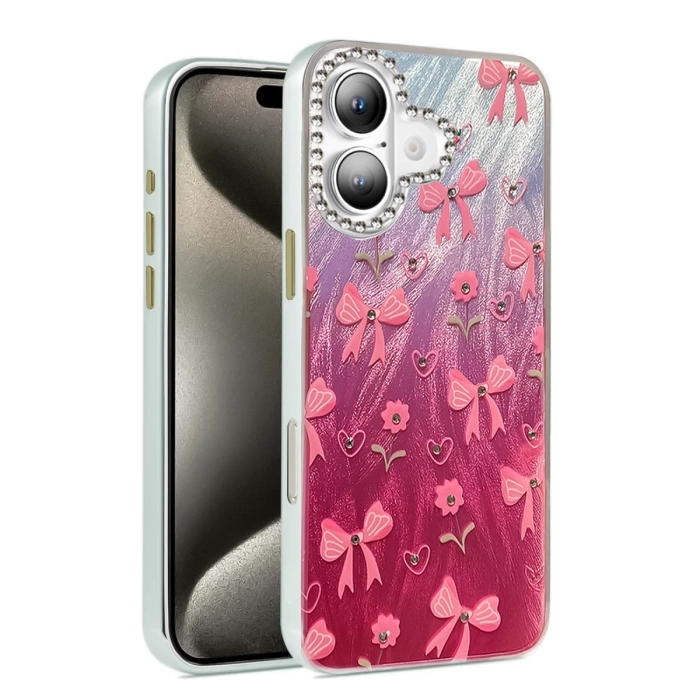 Newface iPhone 16 Plus Kılıf Blade Aynalı Desenli Kapak