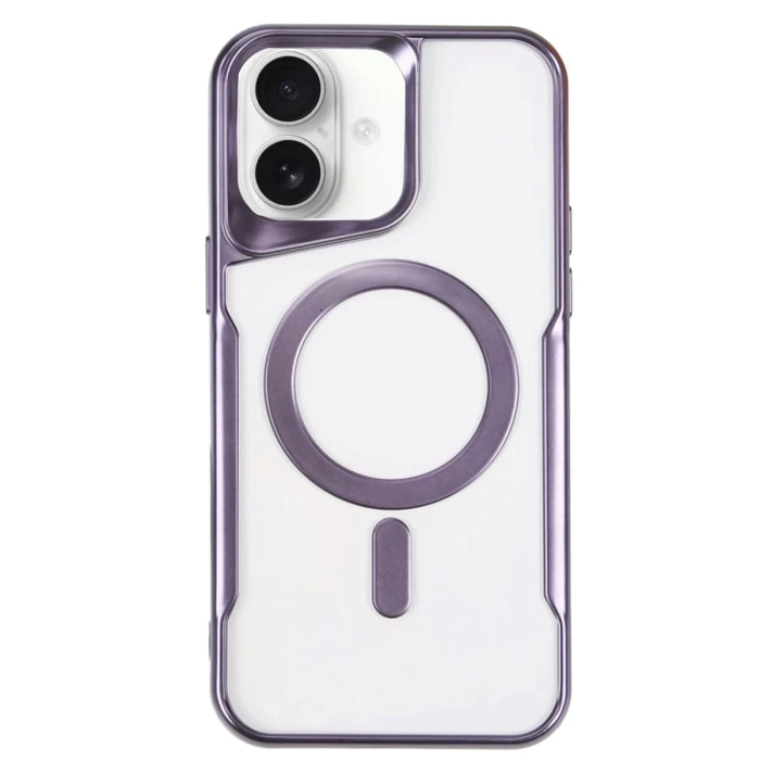 Newface iPhone 16 Plus Kılıf Boyi Magsafe Silikon Kapak - Derin Mor