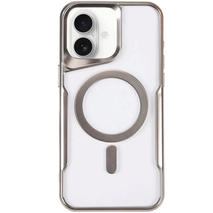 Newface iPhone 16 Plus Kılıf Boyi Magsafe Silikon Kapak - Gümüş