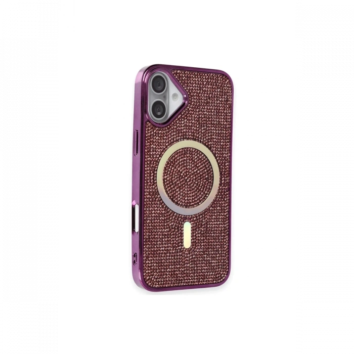 Newface iPhone 16 Plus Kılıf Diamond Magsafe Kapak - Derin Mor