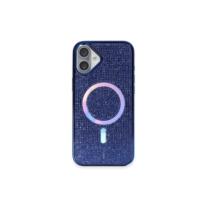 Newface iPhone 16 Plus Kılıf Diamond Magsafe Kapak - Lacivert