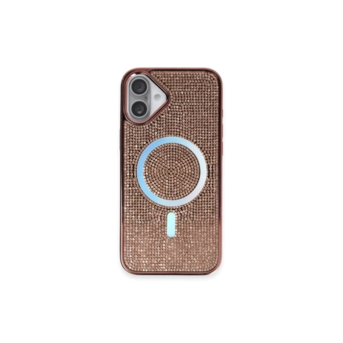 Newface iPhone 16 Plus Kılıf Diamond Magsafe Kapak - Pembe