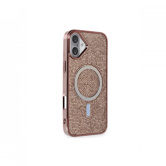 Newface iPhone 16 Plus Kılıf Diamond Magsafe Kapak - Pembe